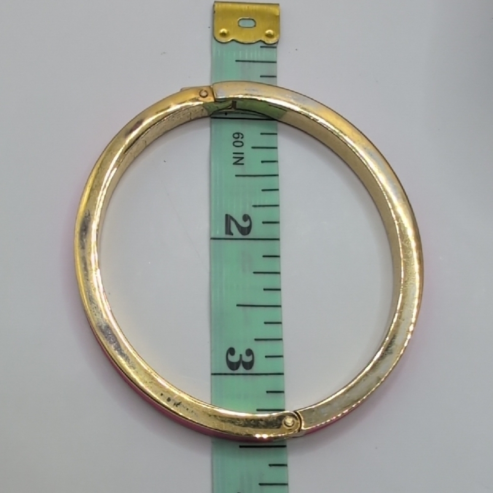 J. Crew Pink and Gold Enamel Bangle Bracelet - Picture 7 of 8